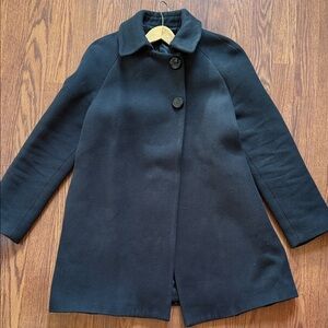Classic Black Zara Obe A line  Women's Coat Twill small